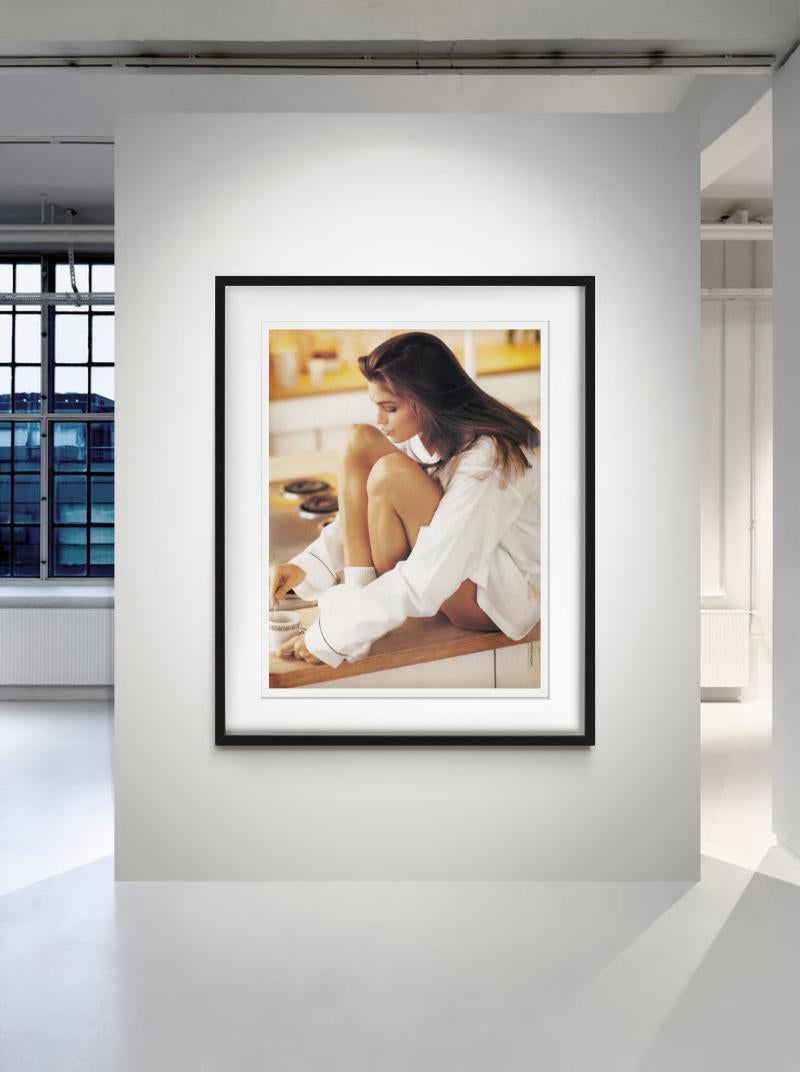 Cindy Crawford, Fine Art Photography, 1991 - Beige Nude Photograph by Antoine Verglas