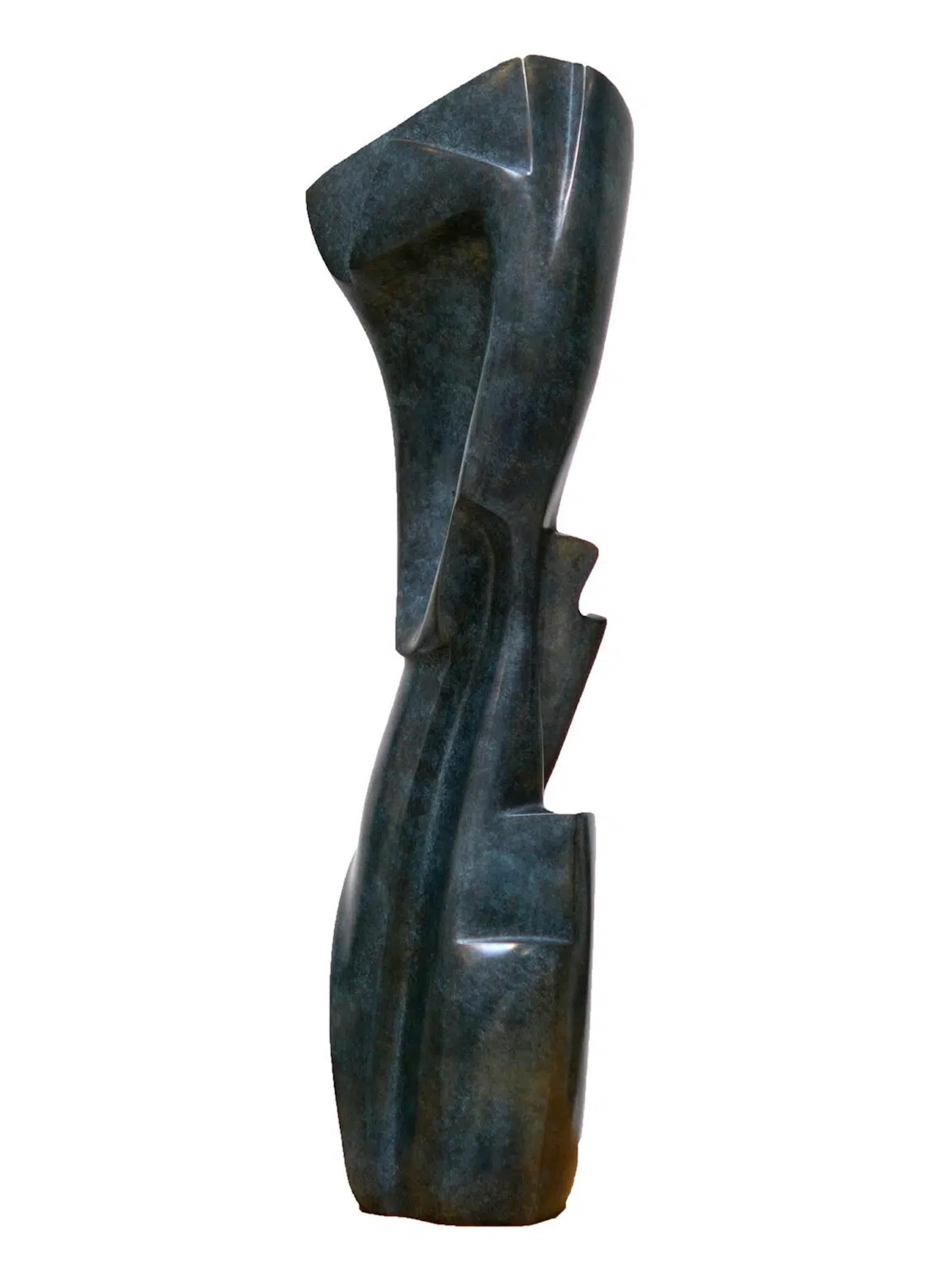 Alegria di Antoine Vidal - Scultura in bronzo, forme organiche, opera d
arte verticale