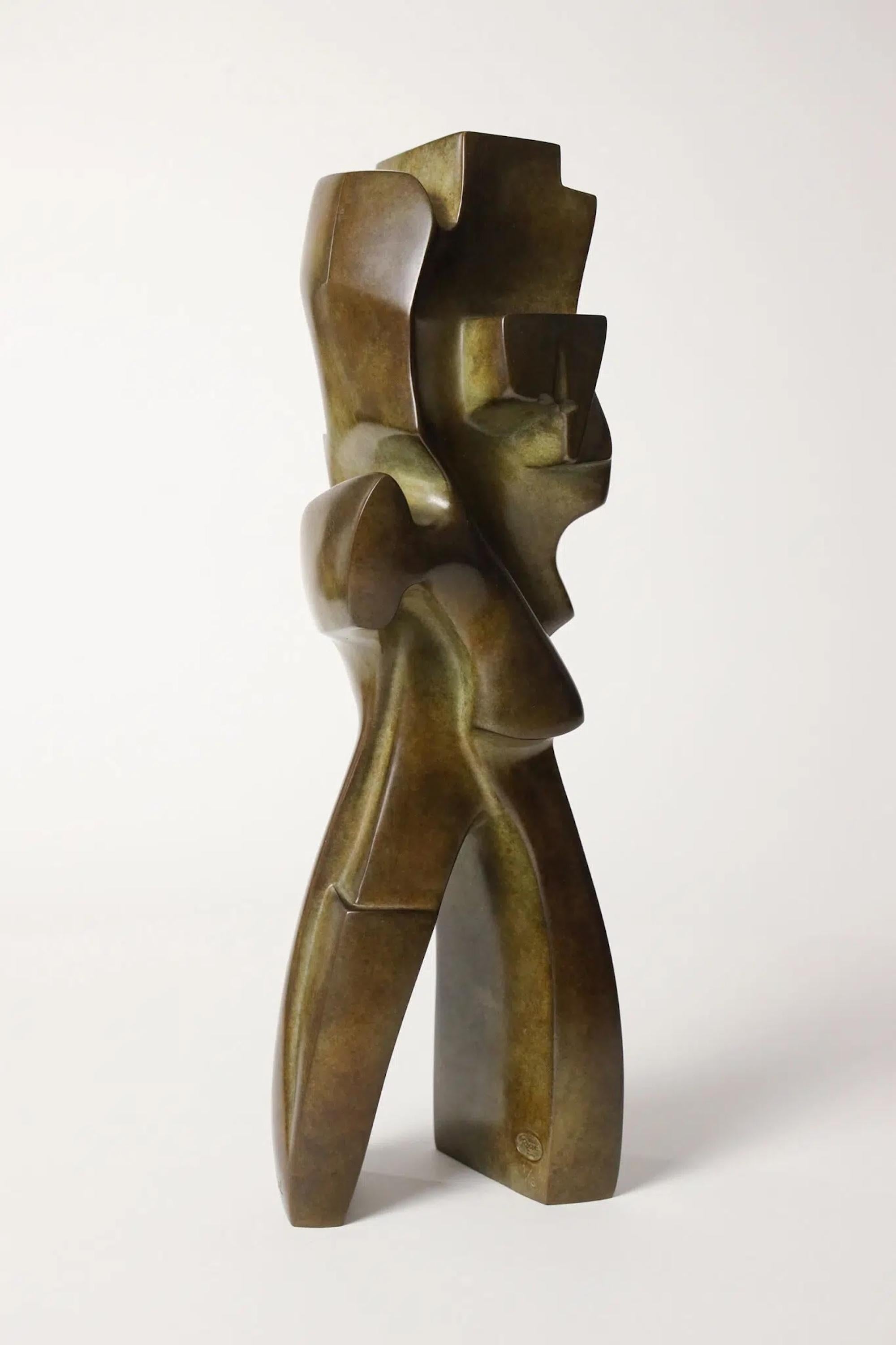 April by Antoine Vidal - Bronze sculpture, organic forms, totem