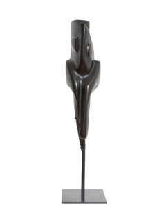 Demora by Antoine Vidal - vertical bronze sculpture, dark patina