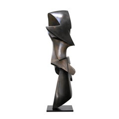 Huma by Antoine Vidal - abstract bronze sculpture, vertical