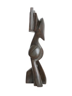 La femme en deux d'Antoine Vidal - sculpture abstraite en bronze, verticale