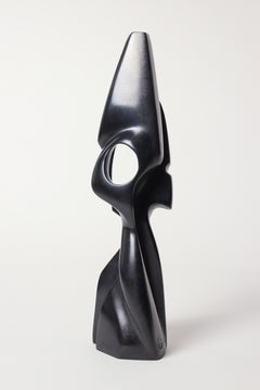 Le prix de l'autre von Antoine Vidal - abstrakte Bronzeskulptur, vertikal, schwarz