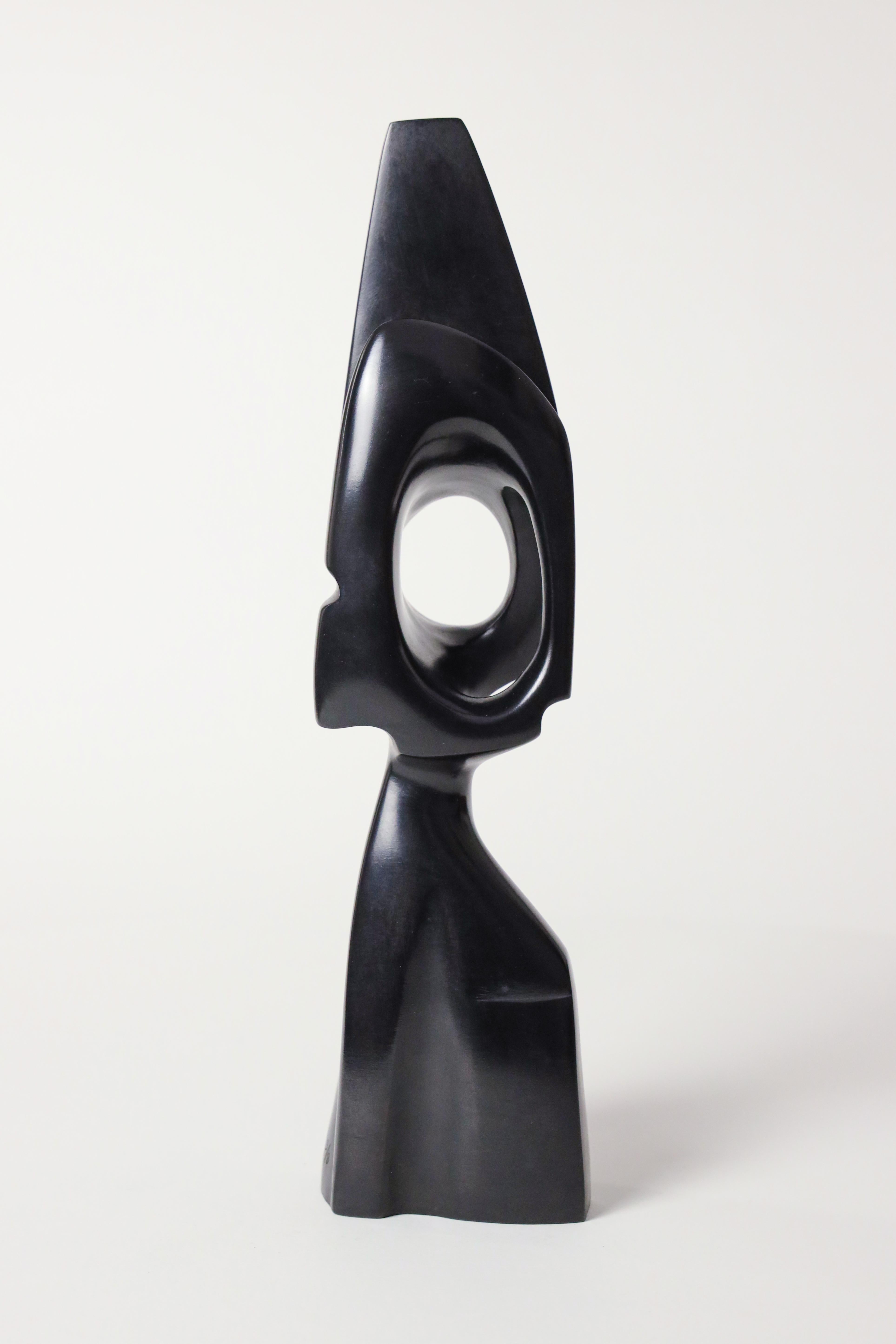 Le prix de l'autre par Antoine Vidal - sculpture abstraite en bronze, verticale, noire