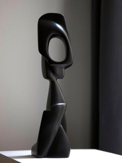 L'Homme au regard by Antoine Vidal - vertical bronze sculpture, dark patina