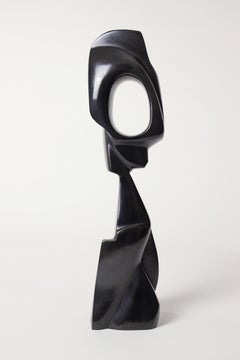 L
Homme au regard by Antoine Vidal - vertical bronze sculpture, dark patina