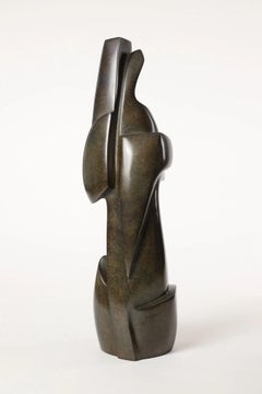 Sophia by Antoine Vidal - Bronze sculpture, organic forms, vertical artwork