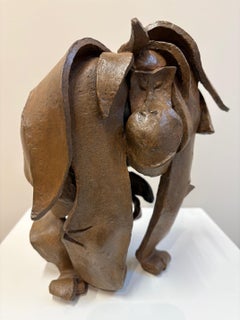 Orangutan - 21st Century bronze sculpture of a forest Ape