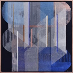 Used Azurite Gossamer-original modern abstract artwork-contemporary Art- painting