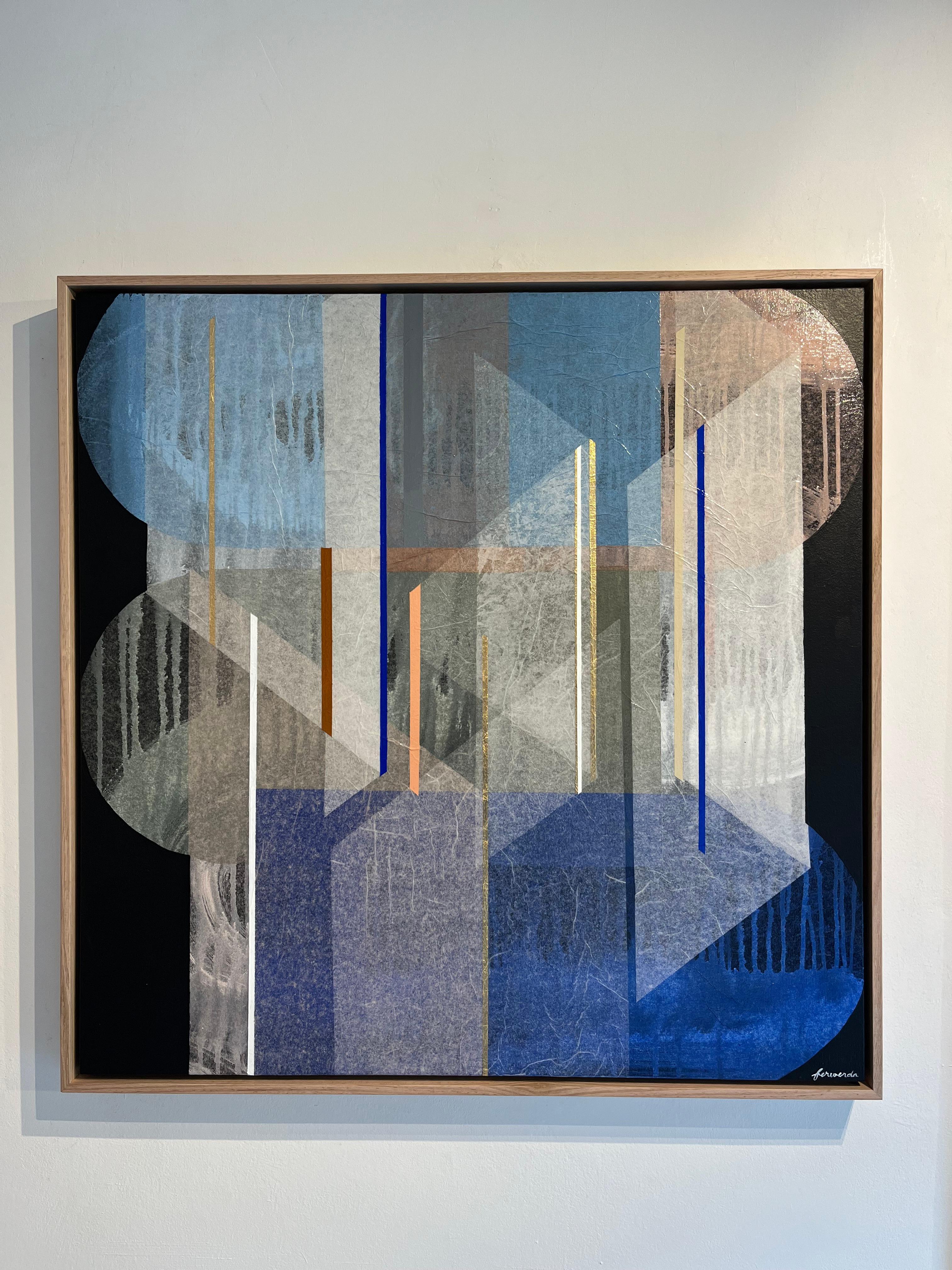 Azurit Gossamer-originales modernes abstraktes Ölgemälde- zeitgenössisches Kunstwerk – Painting von Antoinette Ferwerda