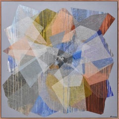 Copper Quasar-original modern geometrical abstract painting-contemporary Art