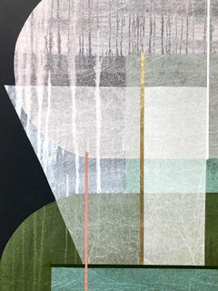 "Emerald Green Gossamer" Colorful Contemporary Mixed Media Painting on Canvas