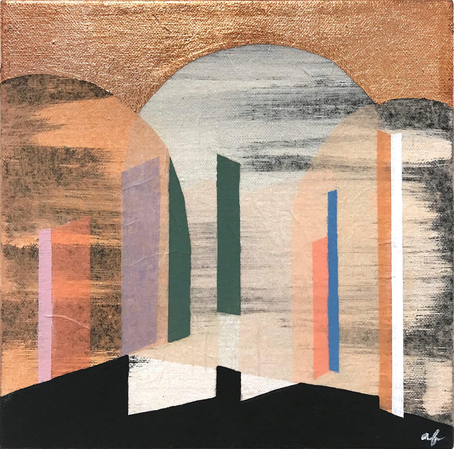 "Prisma 20" Pintura geométrica contemporánea en técnica mixta por capas sobre lienzo