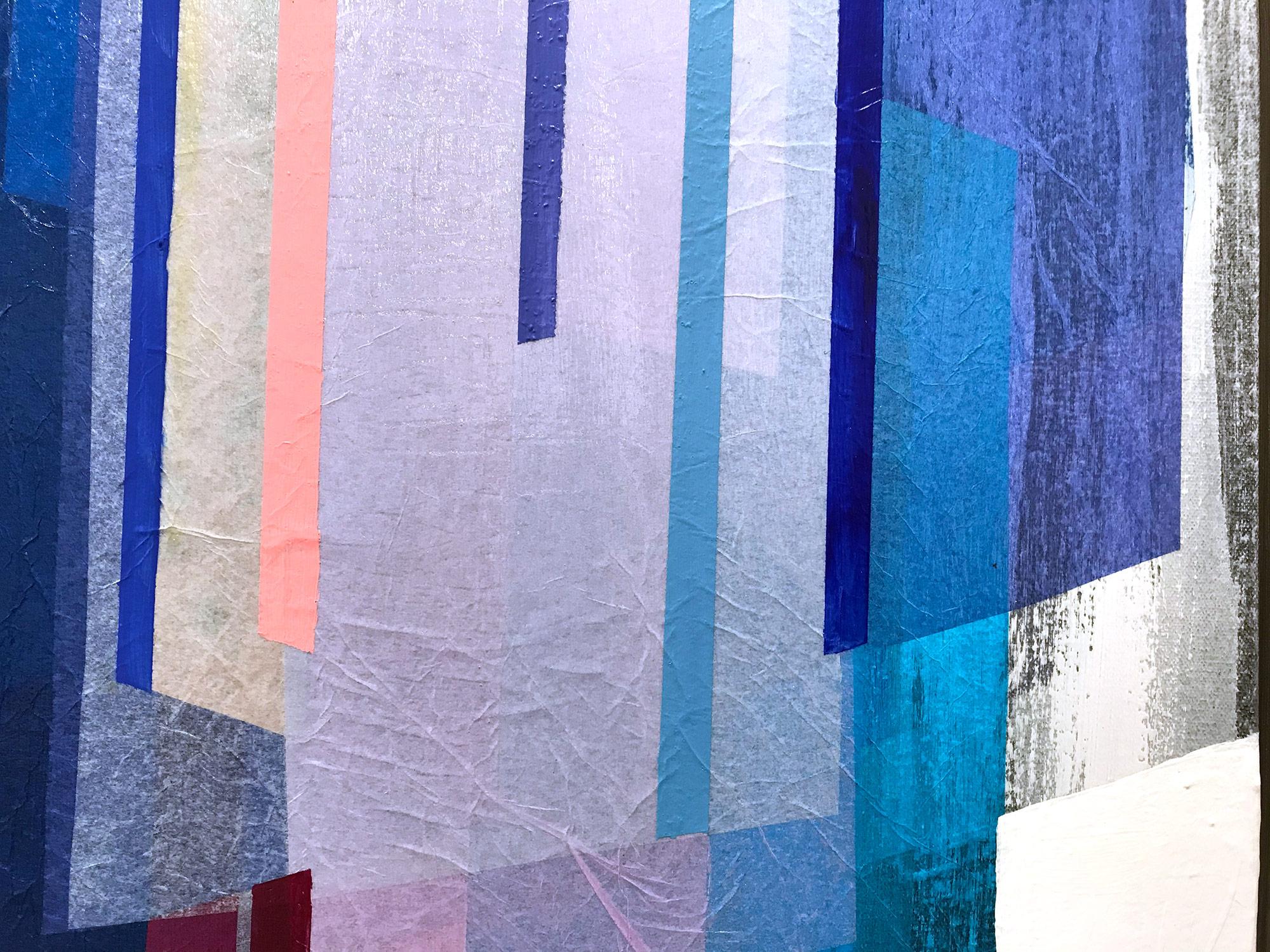 „Sapphire Prism“ Zeitgenössisches mehrlagiges, farbenfrohes Gemälde in Mischtechnik auf Leinwand im Angebot 2