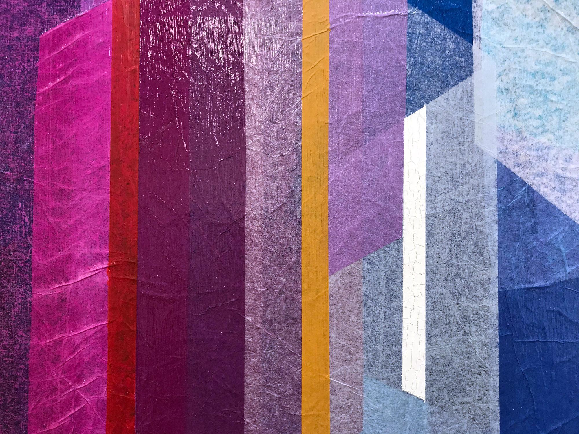 „Sapphire Prism“ Zeitgenössisches mehrlagiges, farbenfrohes Gemälde in Mischtechnik auf Leinwand im Angebot 3