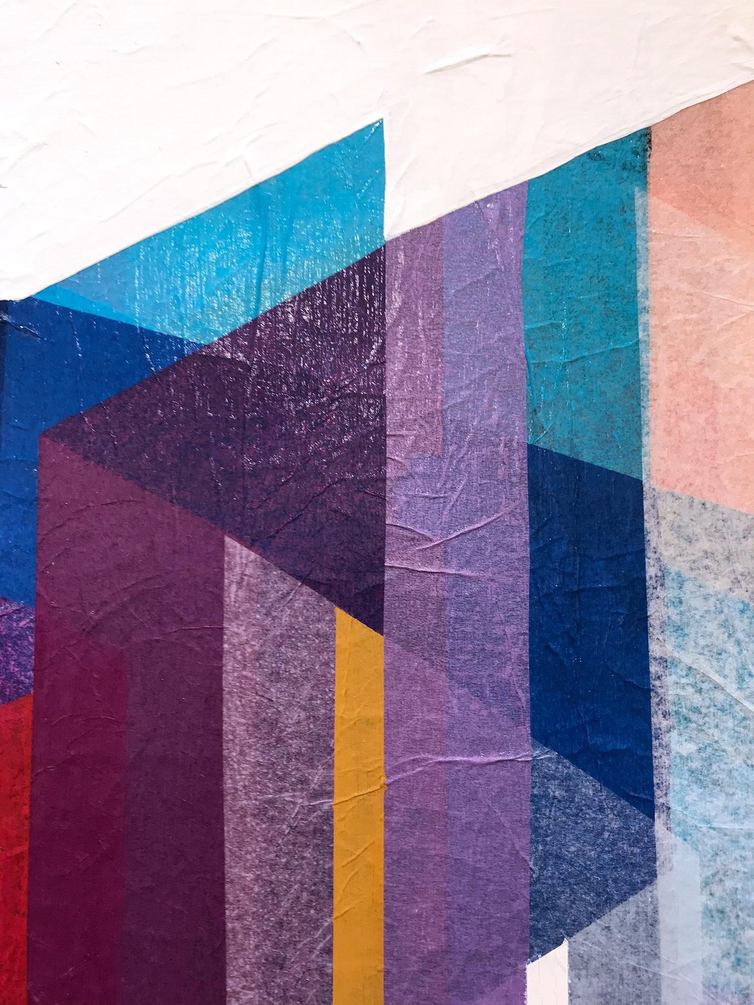 „Sapphire Prism“ Zeitgenössisches mehrlagiges, farbenfrohes Gemälde in Mischtechnik auf Leinwand im Angebot 4