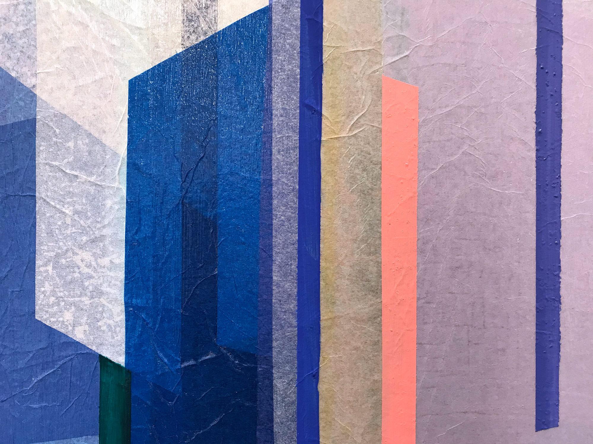 „Sapphire Prism“ Zeitgenössisches mehrlagiges, farbenfrohes Gemälde in Mischtechnik auf Leinwand im Angebot 5