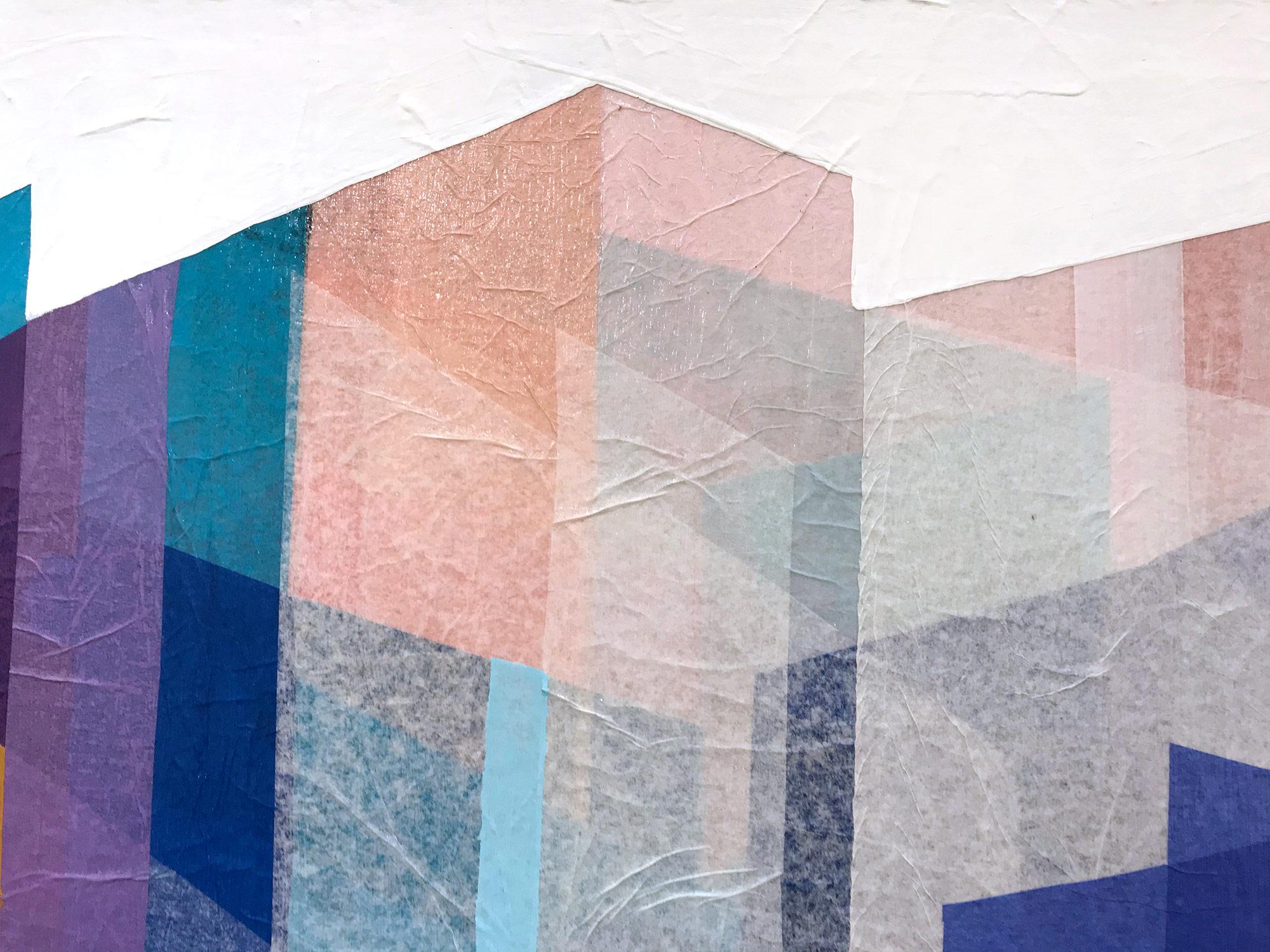 „Sapphire Prism“ Zeitgenössisches mehrlagiges, farbenfrohes Gemälde in Mischtechnik auf Leinwand im Angebot 1