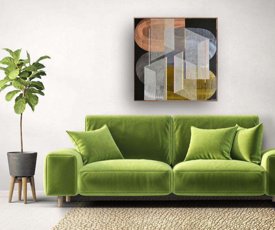 Amanecer Cuarzo- pintura contemporánea abstracta geométrica moderna original- Arte - Painting de Antoinette Ferwerda
