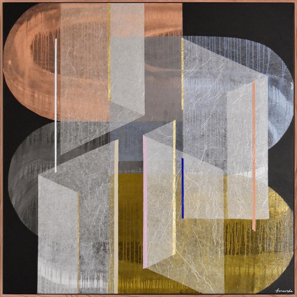 Antoinette Ferwerda Abstract Painting - Sunrise Quartz-original modern geometrical abstract contemporary PAINTING- Art