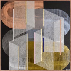 Used Sunrise Quartz-original modern geometrical abstract contemporary PAINTING- Art