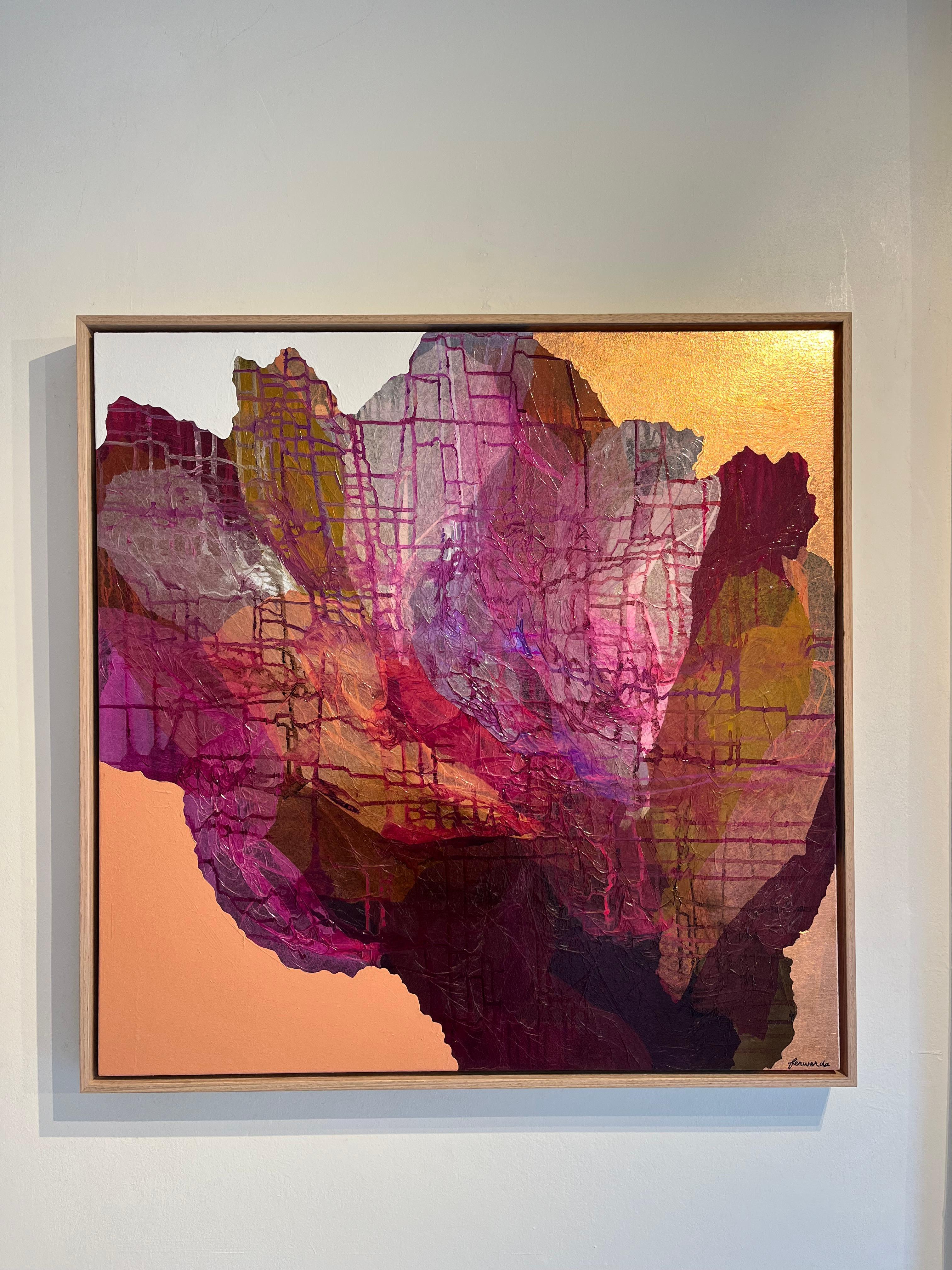 Hierba dulce II -cuadro al óleo abstracto original- Arte moderno contemporáneo - Painting de Antoinette Ferwerda