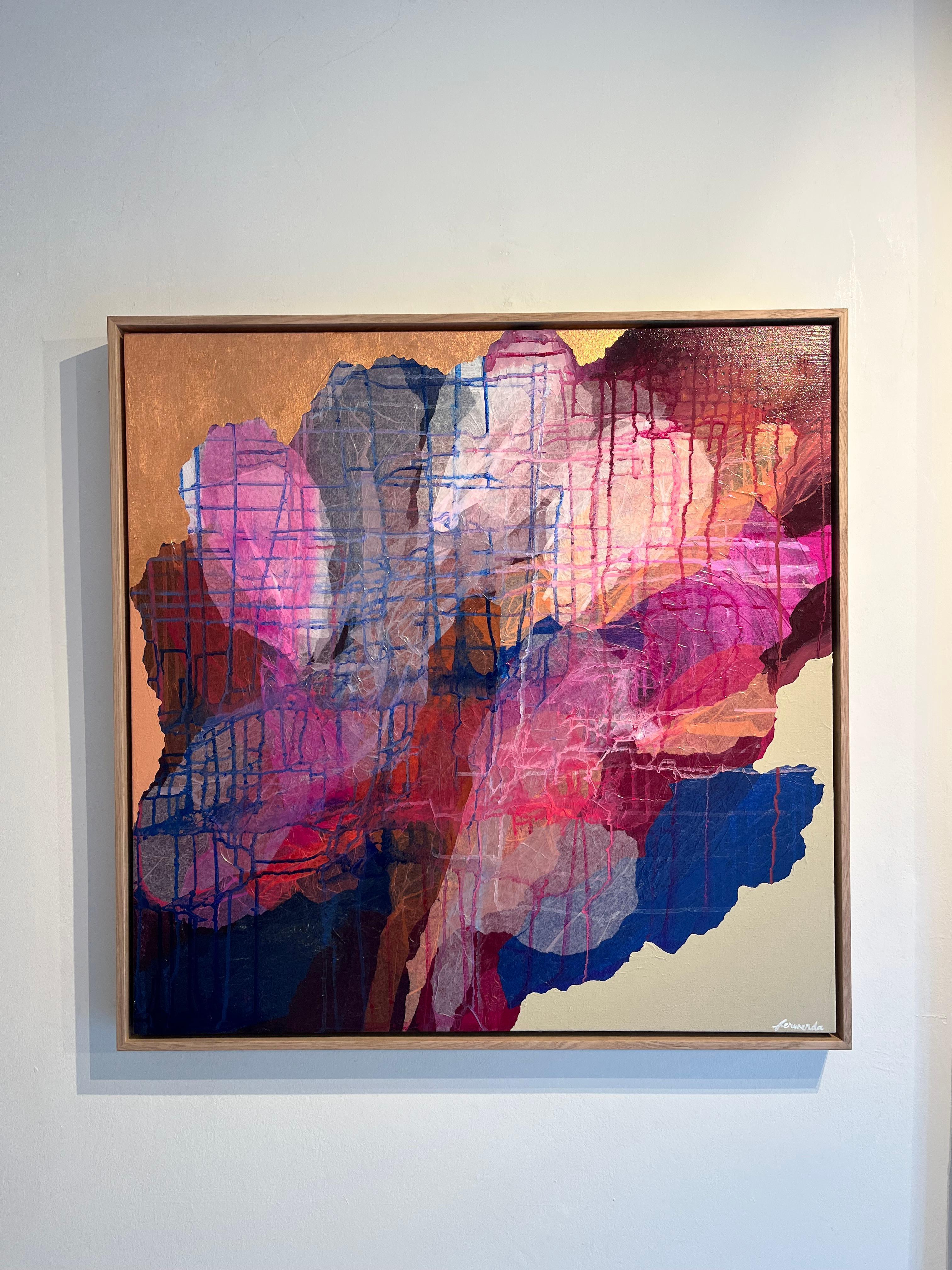 Sweet Grass - pittura ad olio floreale astratta moderna e originale - Arte contemporanea - Painting di Antoinette Ferwerda