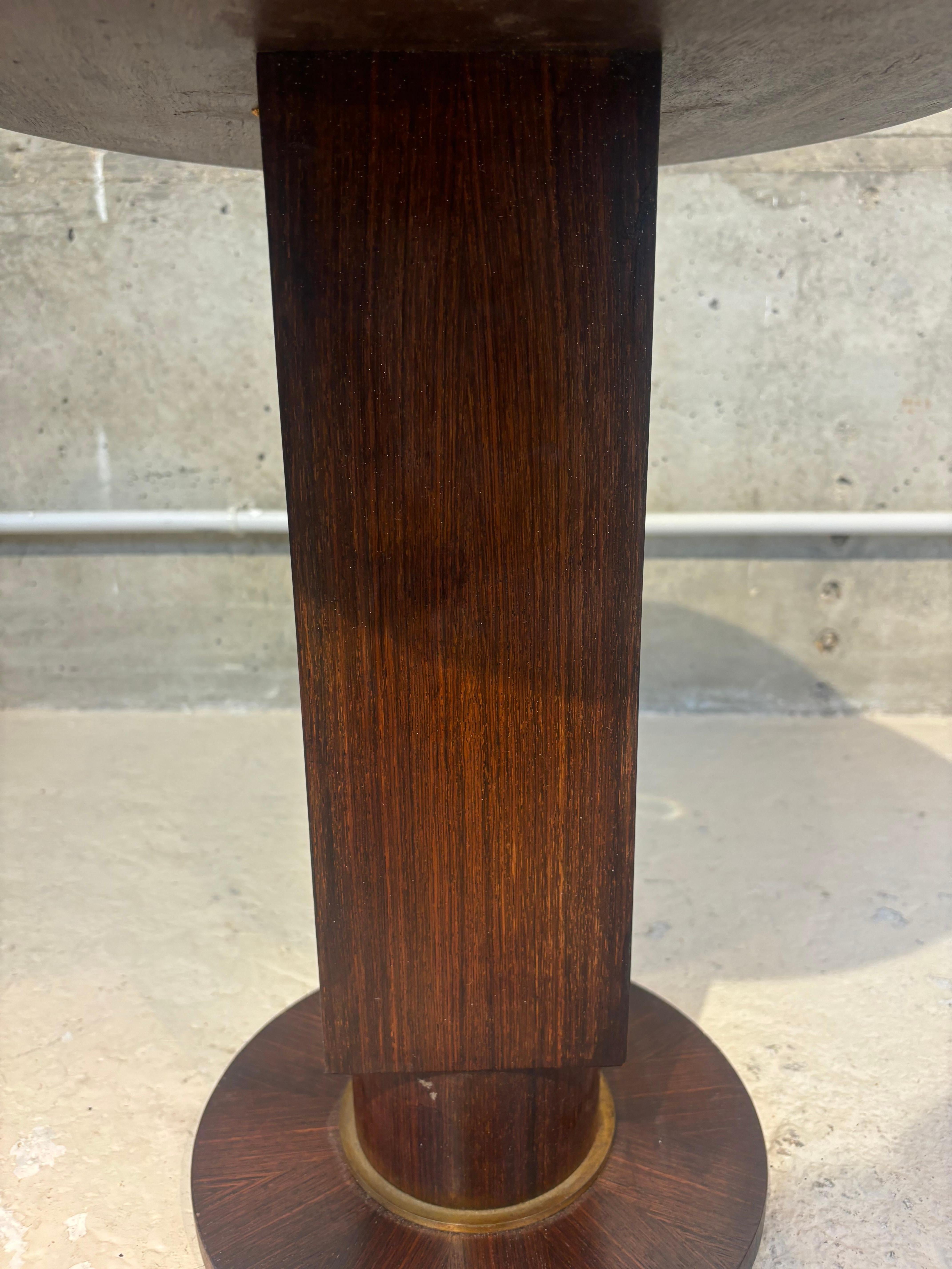 Brass Antoinette guéridon by Jules Leleu For Sale
