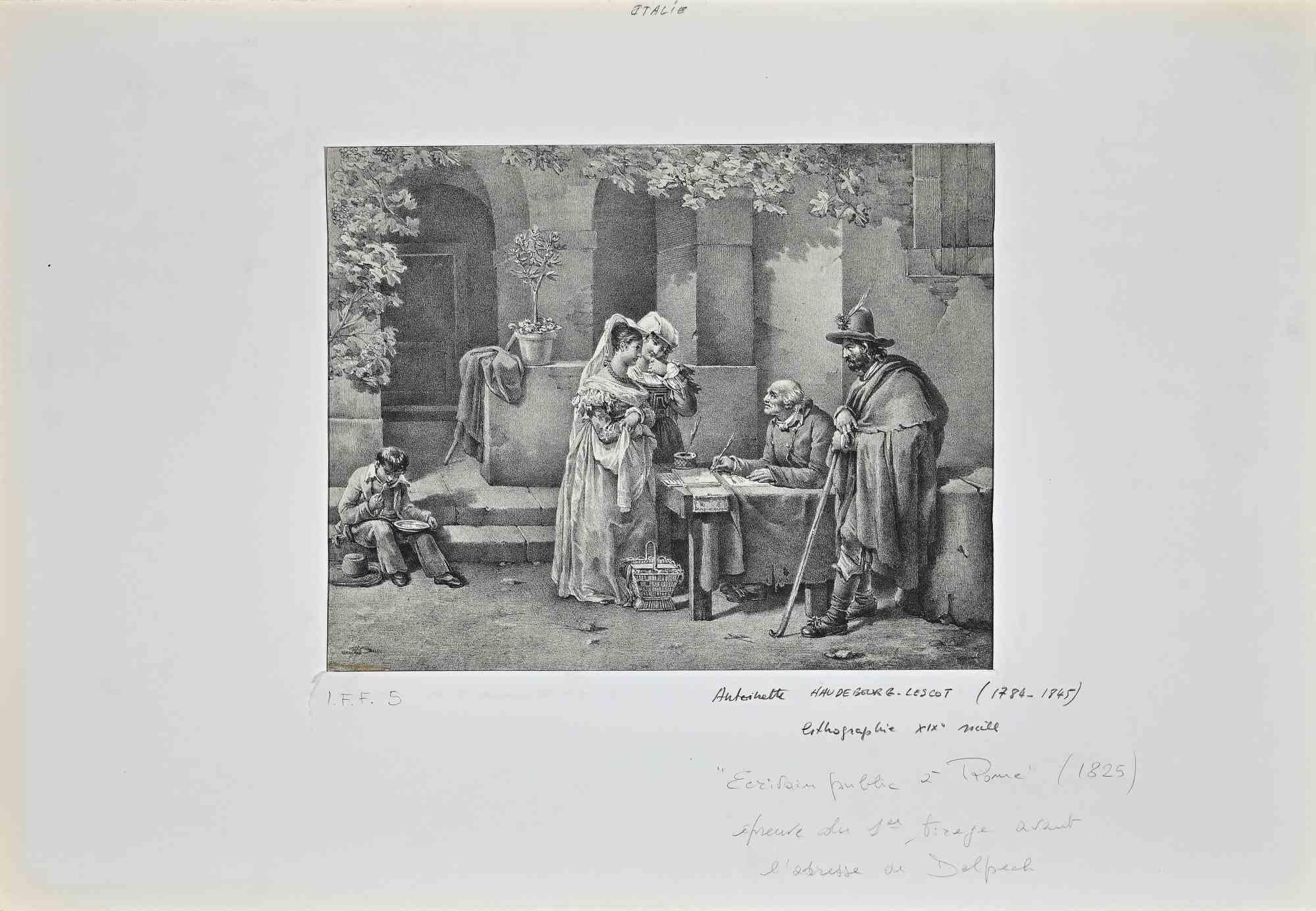 Bonnemaison - Lithograph by Antoinette Haudebourt-Lescot - 1825 For Sale 1