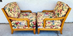 Antoinette Lounge Chairs Tropical Floral Pair