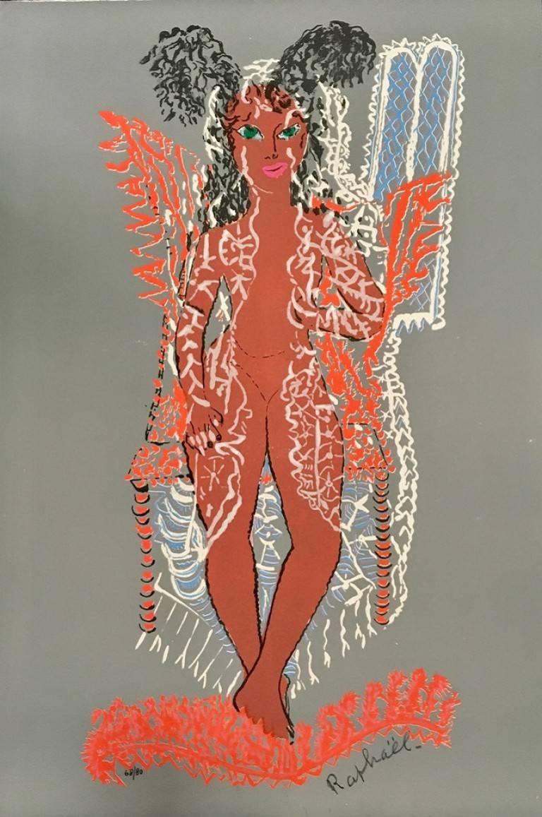 Antoinette Raphaël Mafai  Nude Print - Untitled - Screen Print by A. R. Mafai - 1950s