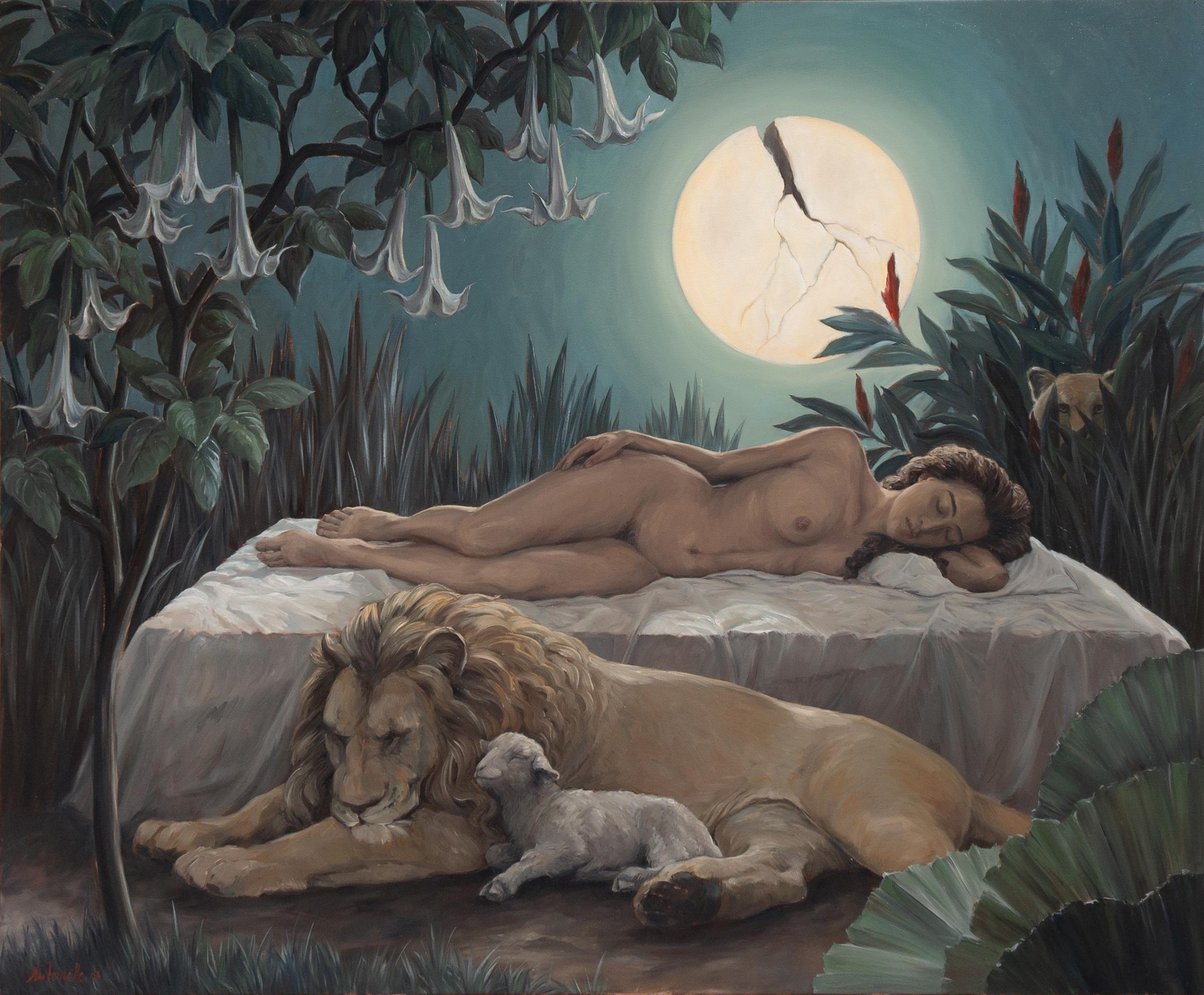 'Jungle Dreams', Paris, Hermès, Kalifornien, Mode, École Gogele, Hamburg, Lamm – Painting von Antoinette von Grone