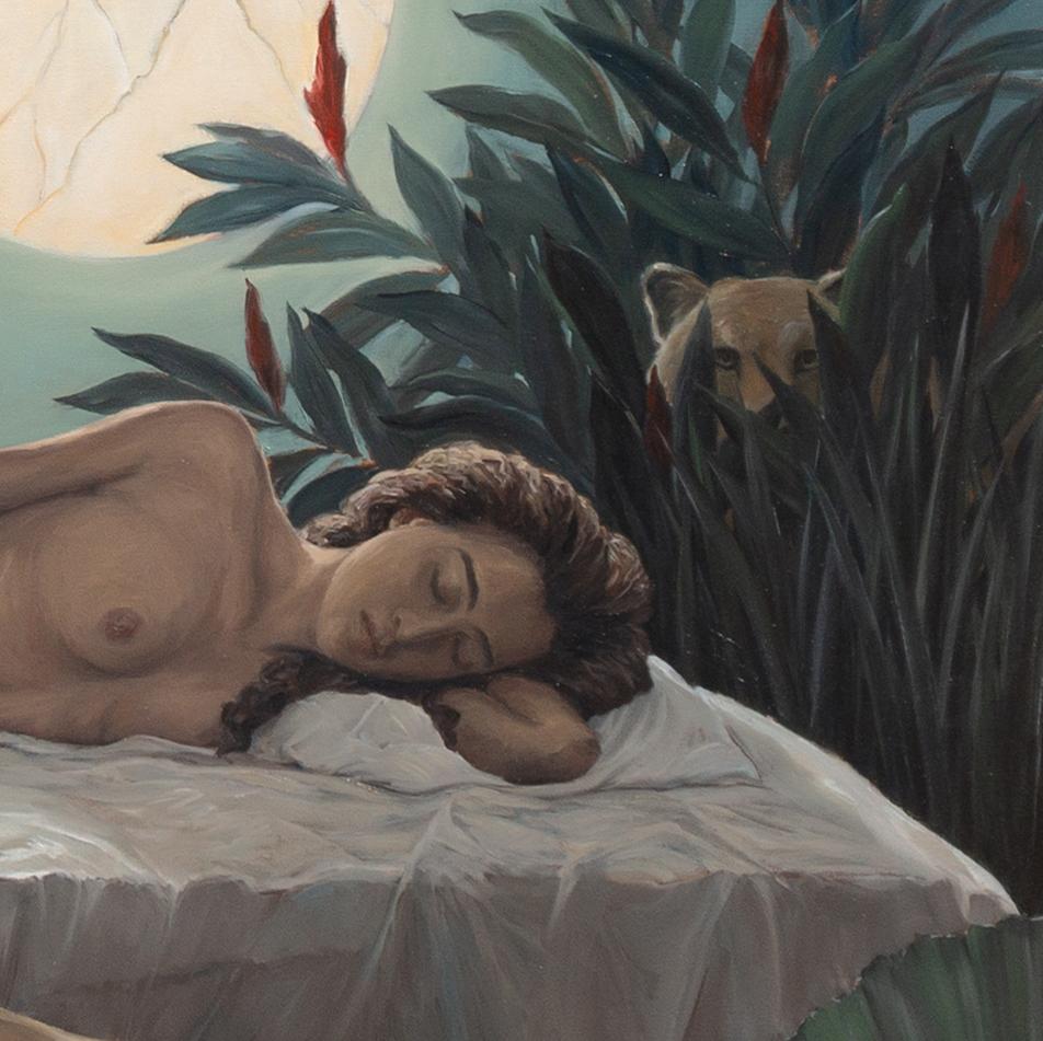 'Jungle Dreams', Paris, Hermès, Kalifornien, Mode, École Gogele, Hamburg, Lamm (Schwarz), Animal Painting, von Antoinette von Grone