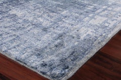 Antolini Blue/Ivory/Gray Bamboo Silk handloomed Area Rug
