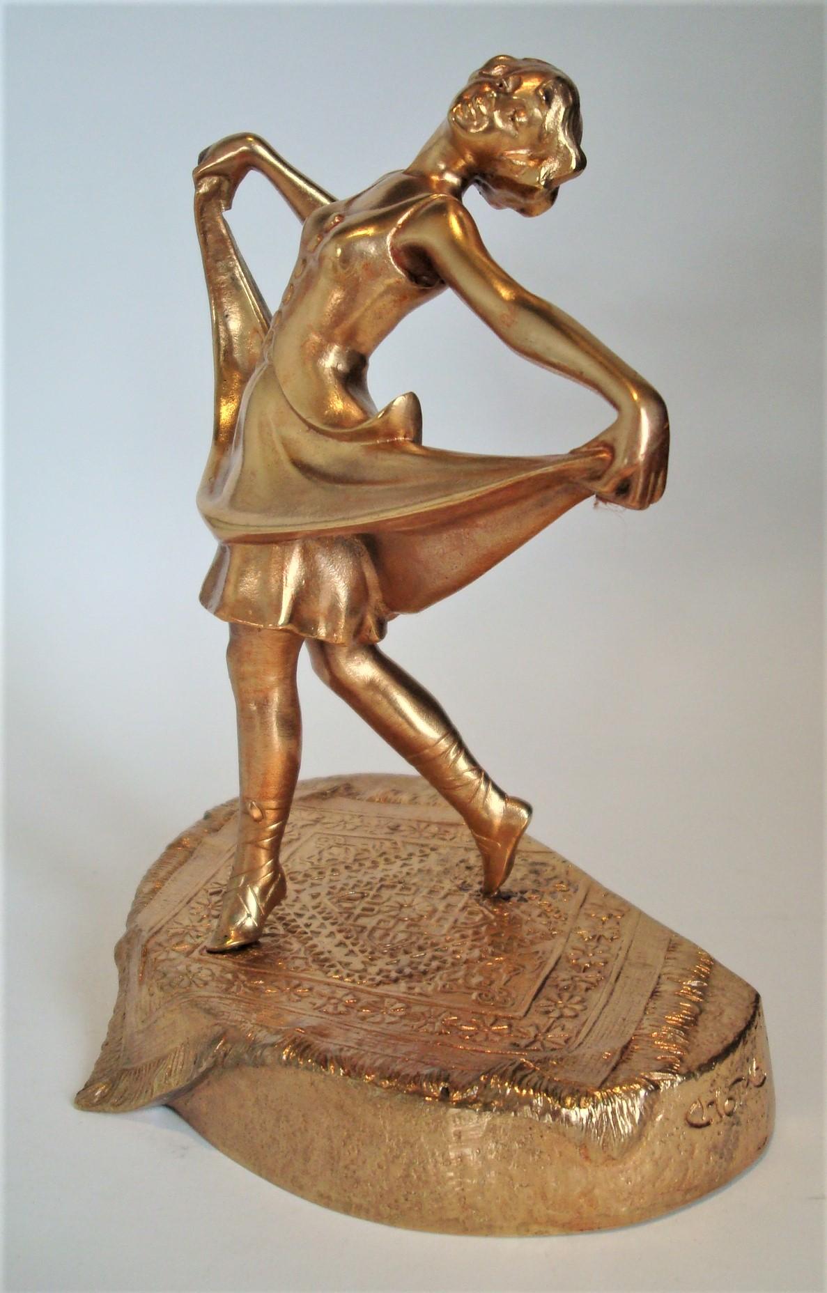 Serre-livres d'une danseuse de ballet Anton Chotka en bronze doré, Autriche, vers 1900 en vente 3