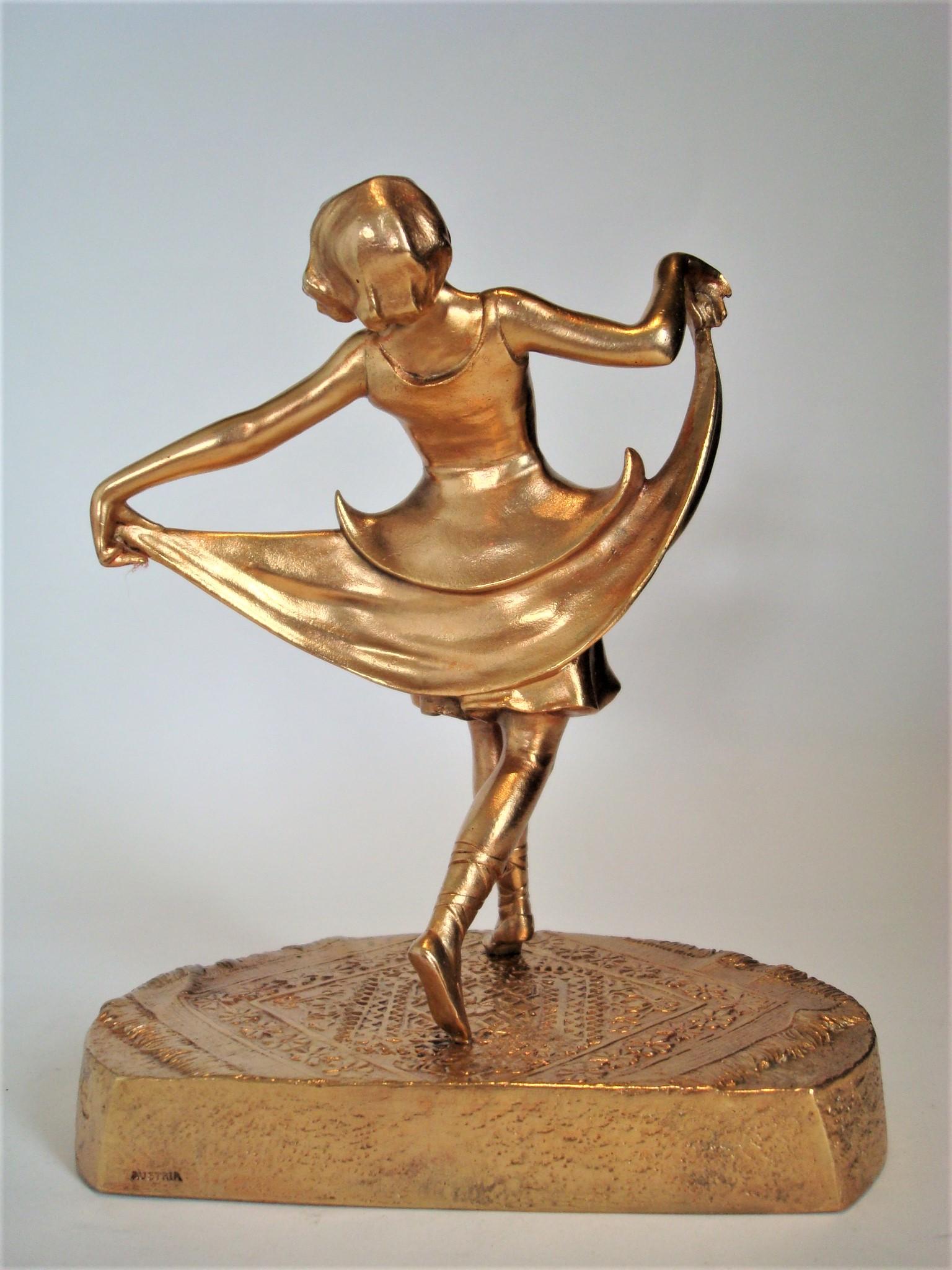 Serre-livres d'une danseuse de ballet Anton Chotka en bronze doré, Autriche, vers 1900 en vente 4