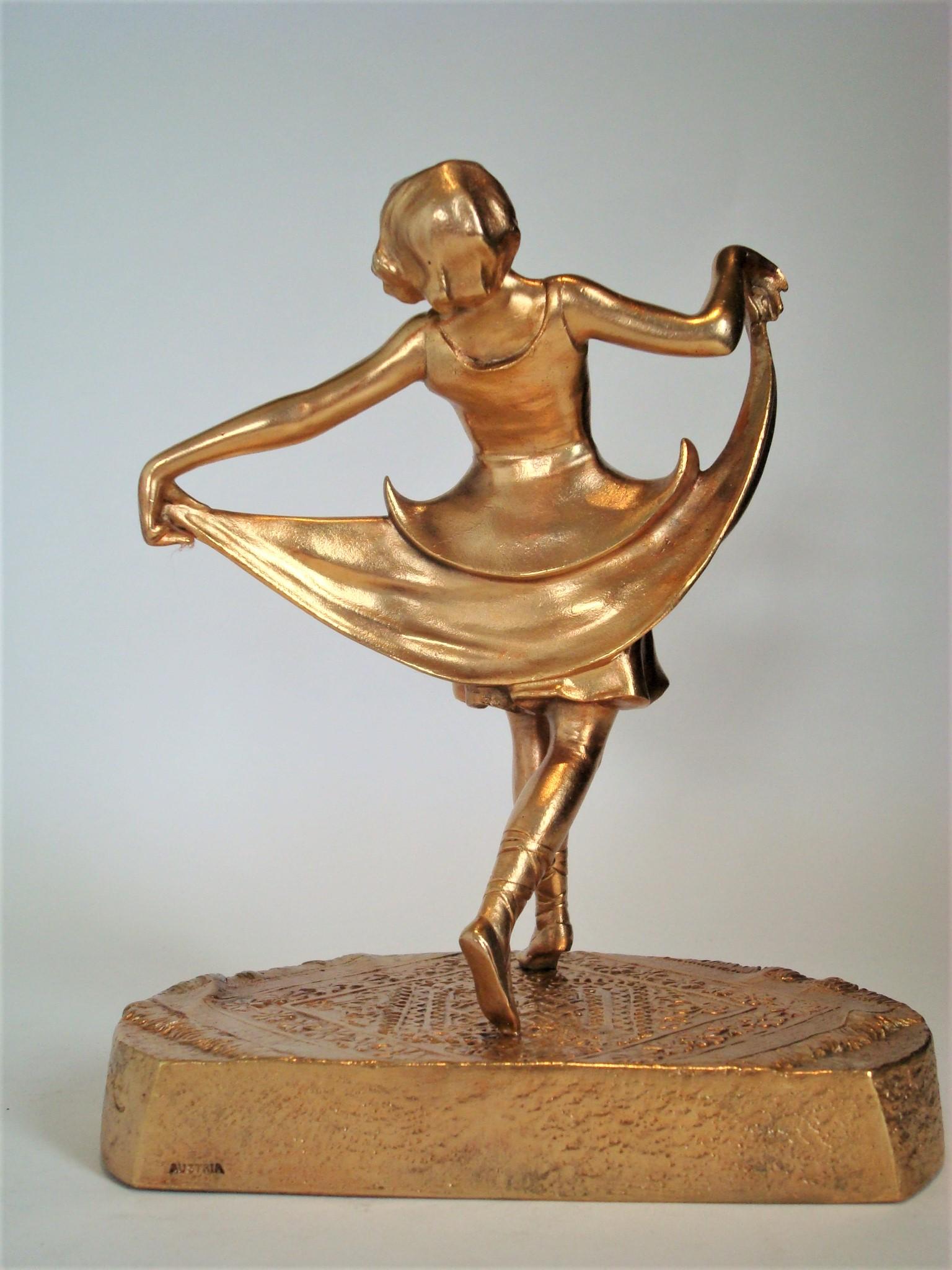 Serre-livres d'une danseuse de ballet Anton Chotka en bronze doré, Autriche, vers 1900 en vente 6