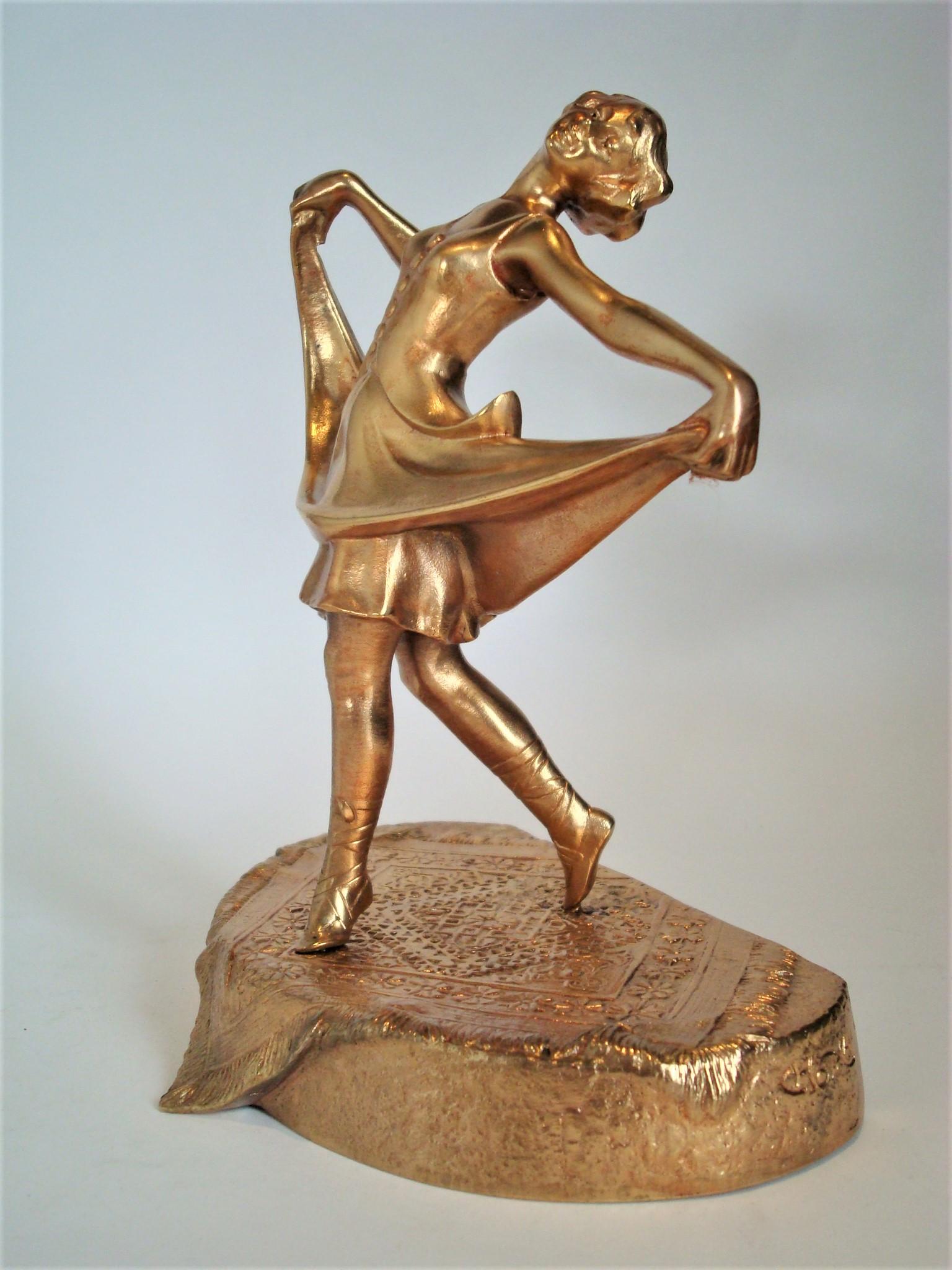 Serre-livres d'une danseuse de ballet Anton Chotka en bronze doré, Autriche, vers 1900 en vente 7