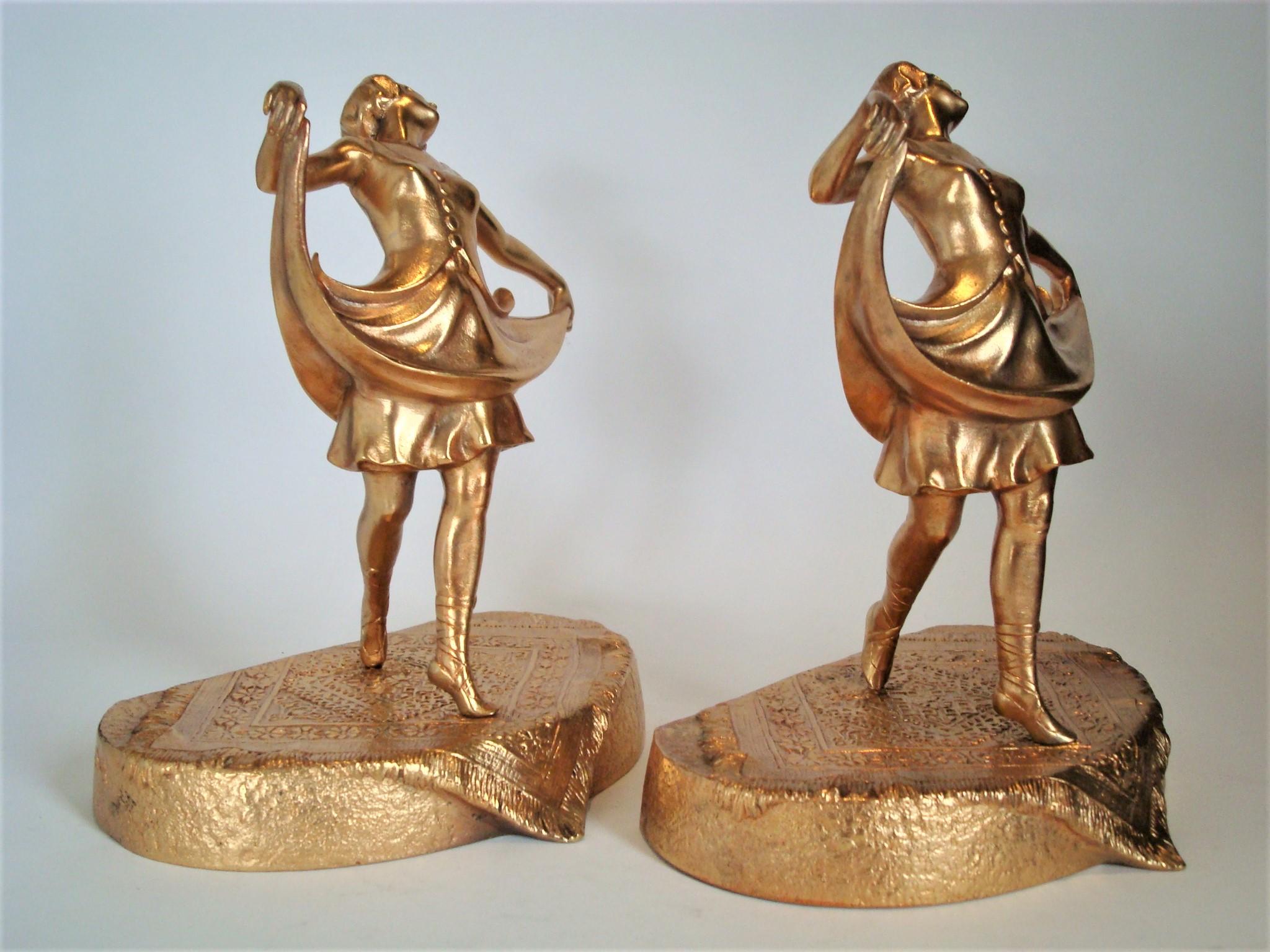 Anton Chotka Gilt Bronze Ballet Dancer Bookends, Austria c.1900´s For Sale 9