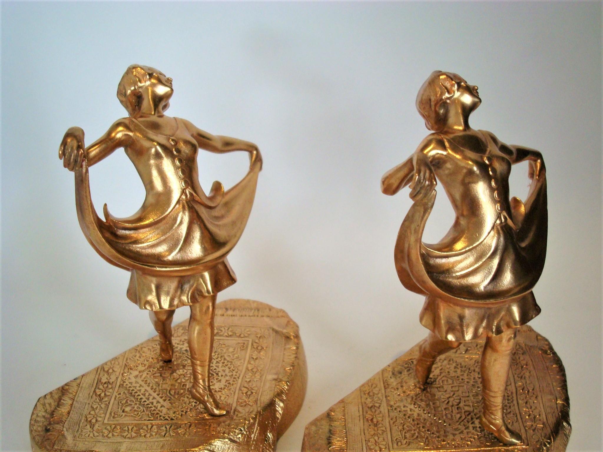 Serre-livres d'une danseuse de ballet Anton Chotka en bronze doré, Autriche, vers 1900 en vente 10