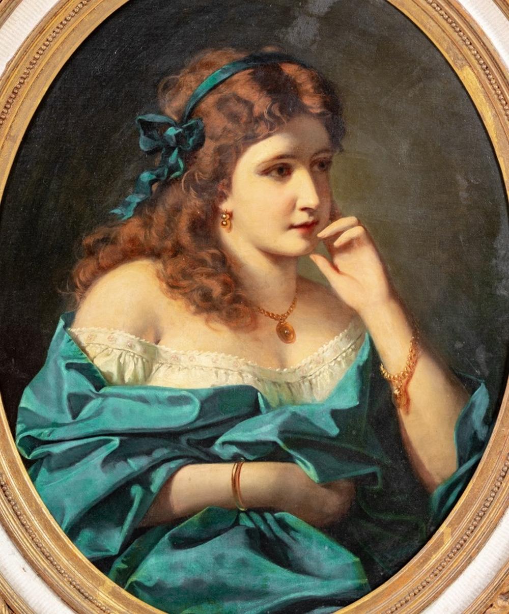 Anton Ebert Ritratto di donna Olio su tela in vendita 1