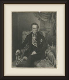 Anton Friedrich Mittrowsky by Franz Eybl, Original Antique Lithograph, 1839