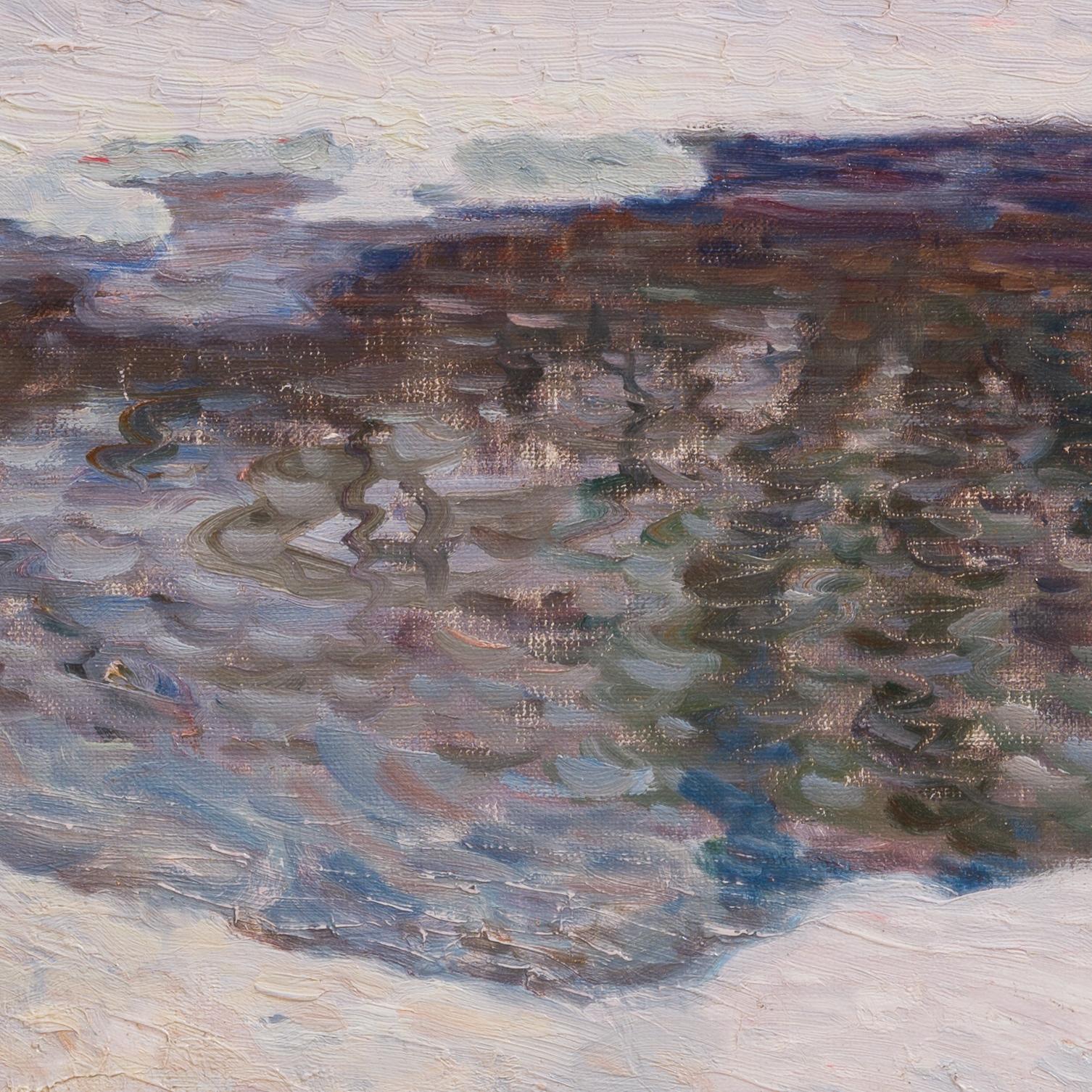 Impressionistische Winterlandschaft mit dem Titel The Winter Pond, 1927 im Angebot 1