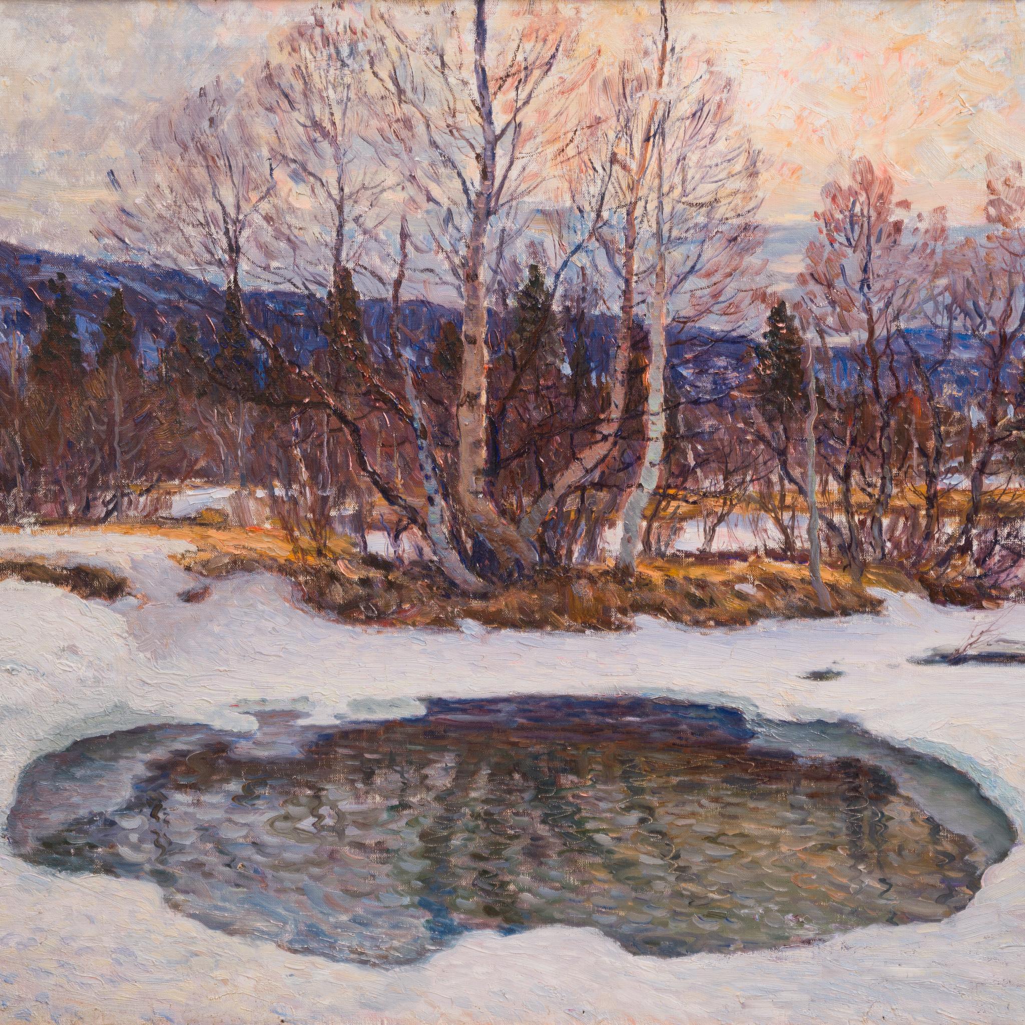 Impressionistische Winterlandschaft mit dem Titel The Winter Pond, 1927 im Angebot 2