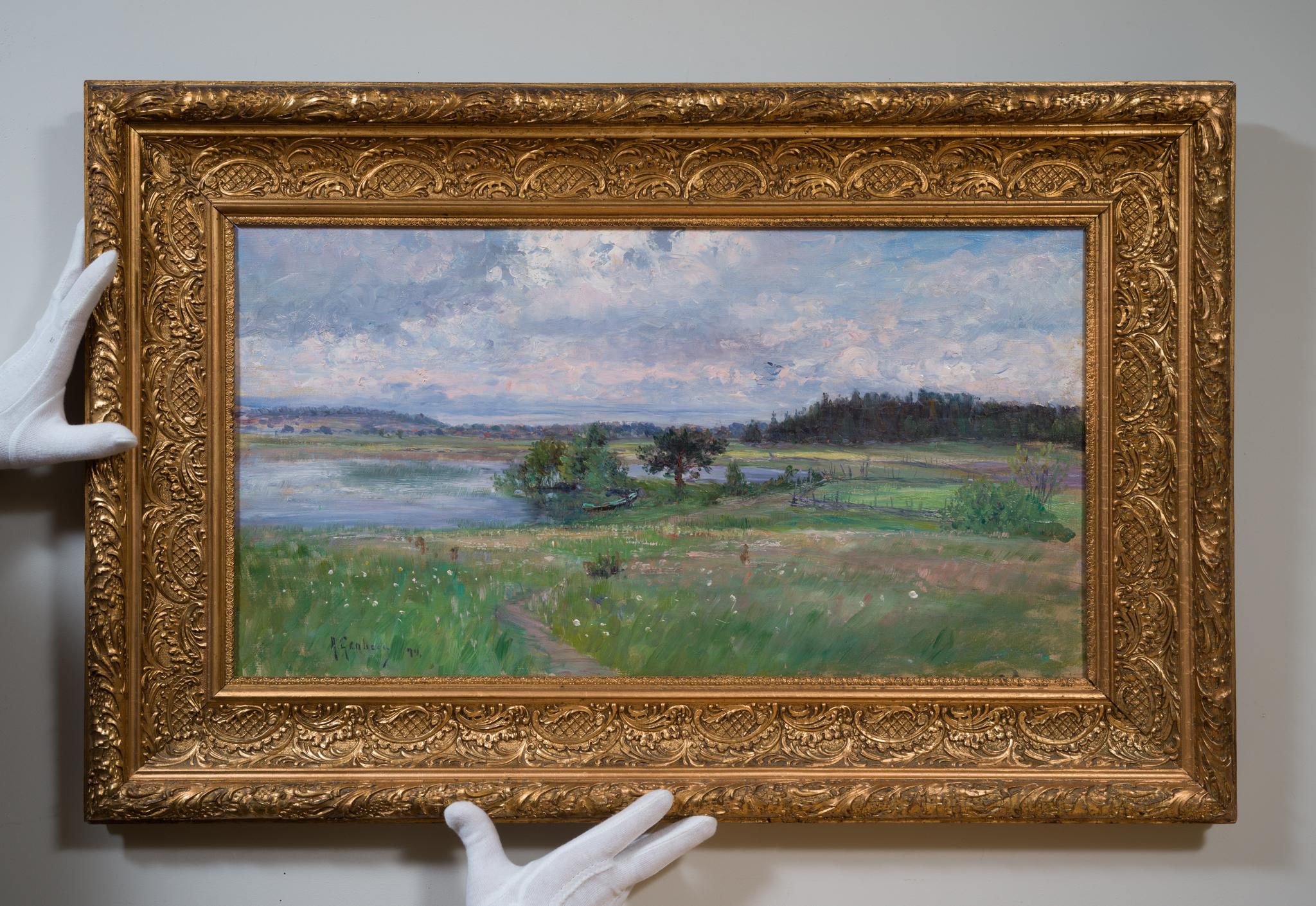 Scandinavian Impressionist Landscape (1894) - Painting by Anton Genberg