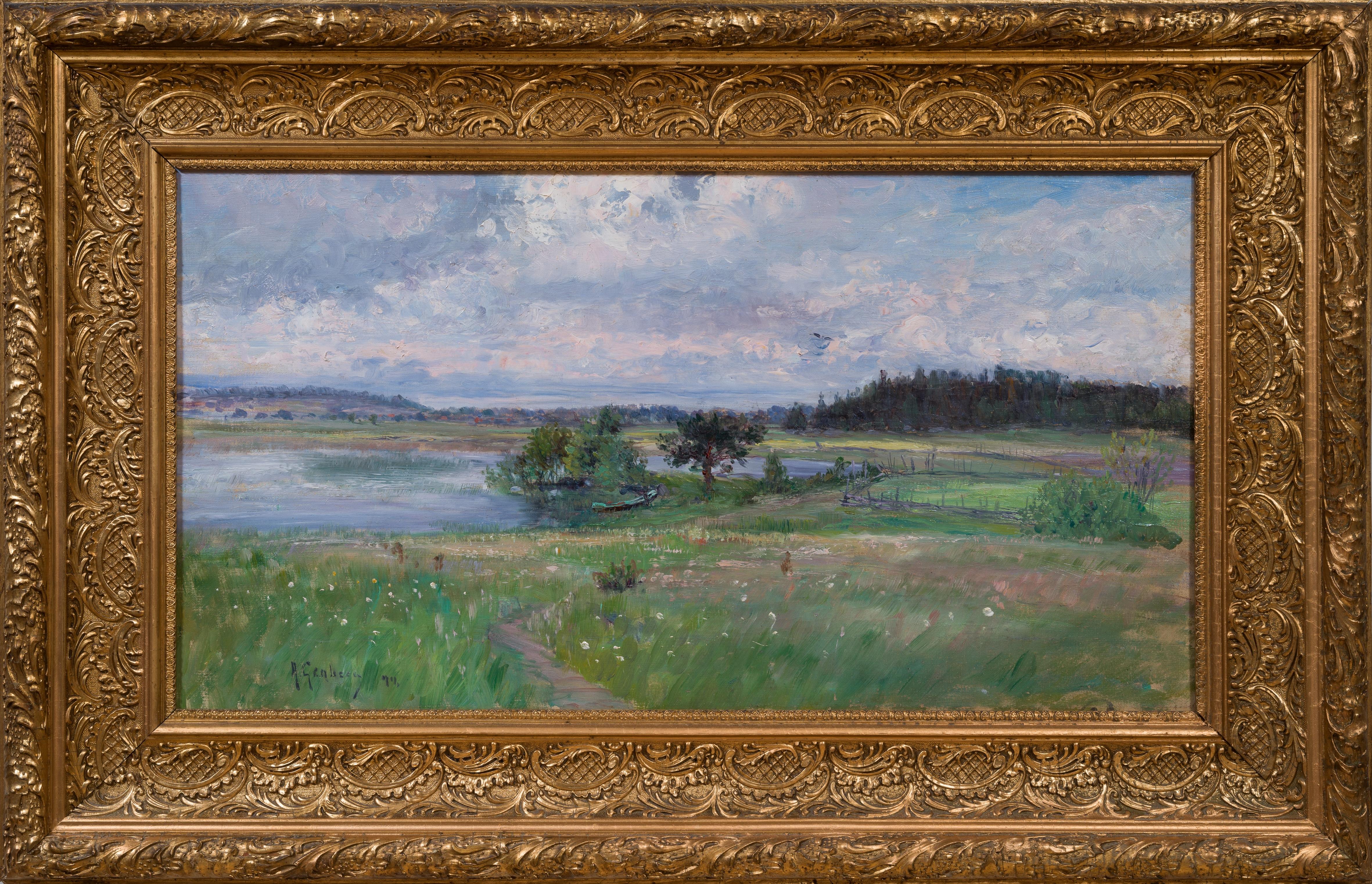 Anton Genberg Landscape Painting - Scandinavian Impressionist Landscape (1894)