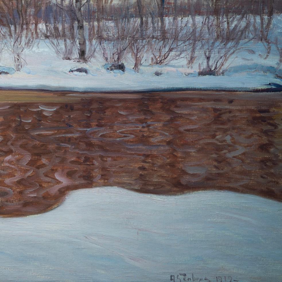 Paisaje invernal de Estocolmo, 1919, del artista sueco Anton Genberg en venta 5