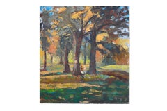 Anton Gold (1914-1970) Two Girls in Autumnal Park, Oil on Canvas