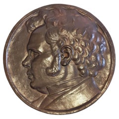 Anton Grath: 50 cm großes Jugenstil Bronze Relief Franz Schubert