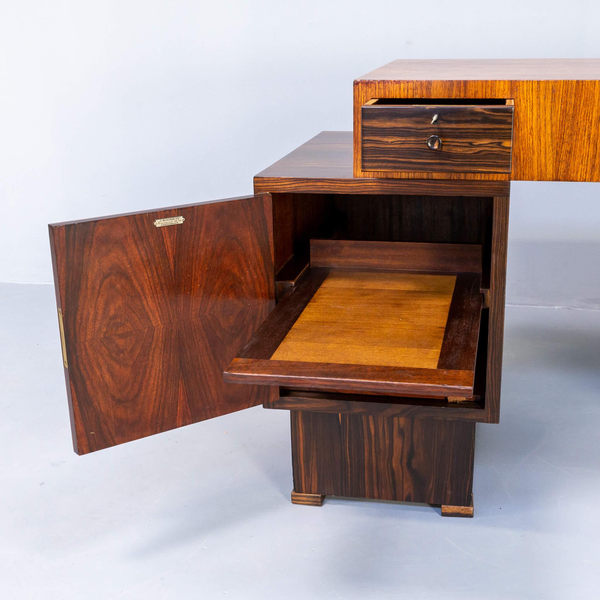 Anton Hamaker Art Deco Writing Desk from the Amsterdam School for ‘t Woonhuys For Sale 3